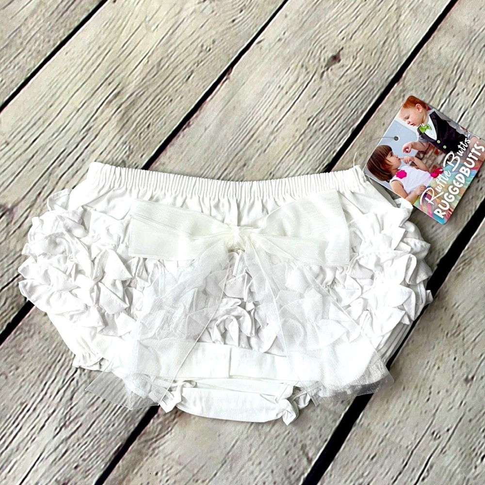Ruffle Butts white bloomer